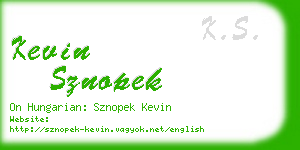 kevin sznopek business card